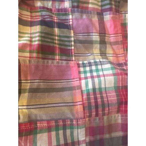 Brooks Brothers Madras Patchwork Button Down Shirt M Regular Fit Plaid Cotton - Picture 2 of 4